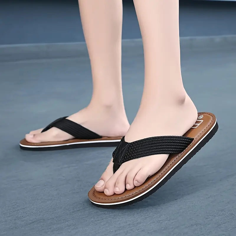 Men'S Minimalist Solid Color Slip on Siliper, Breathable Lightweight EVA Sole