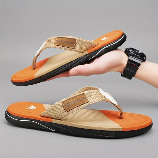 Men's Trendy Thong Sandals, Casual Non Slip Flip-flops Spring And Summer